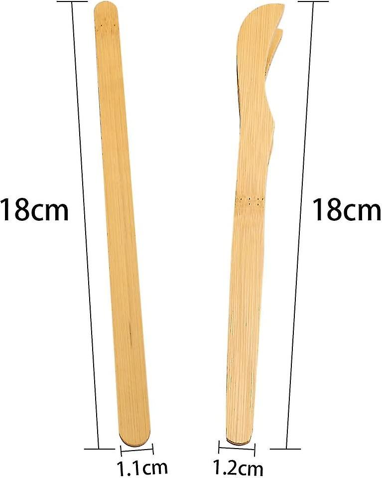 4pcs Bamboo Food Tongs，18cm Bamboo Tongs Small Bbq，kitchen Tongs (2 Straight Tongs And 2 Curved Tongs)