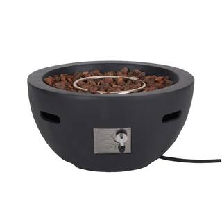 Noble House Tulip Dark Gray Stone Fire Pit Bowl (No Tank Holder) 65738