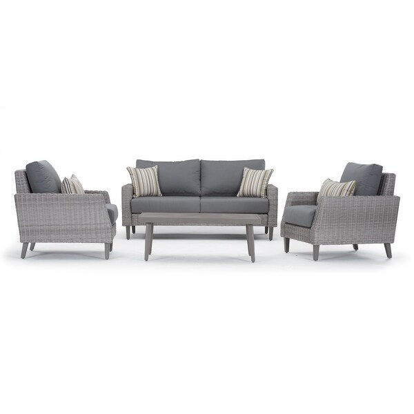 Portofino Affinity 4 Piece Sunbrella Outdoor Patio Loveseat Group