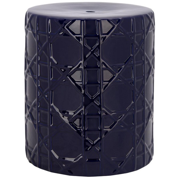 Puma Ceramic Garden Stool Navy Blue Safavieh