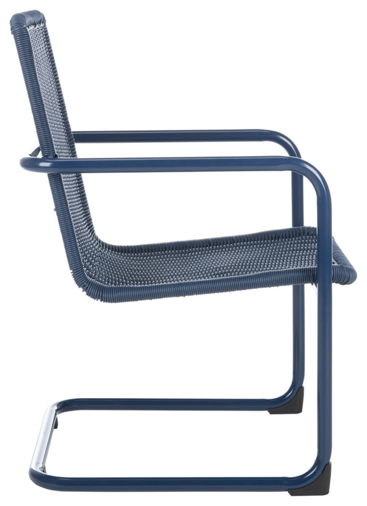 Safavieh Outdoor Hutton Chair Navy   Contemporary   Outdoor Dining Chairs   by Safavieh  Houzz