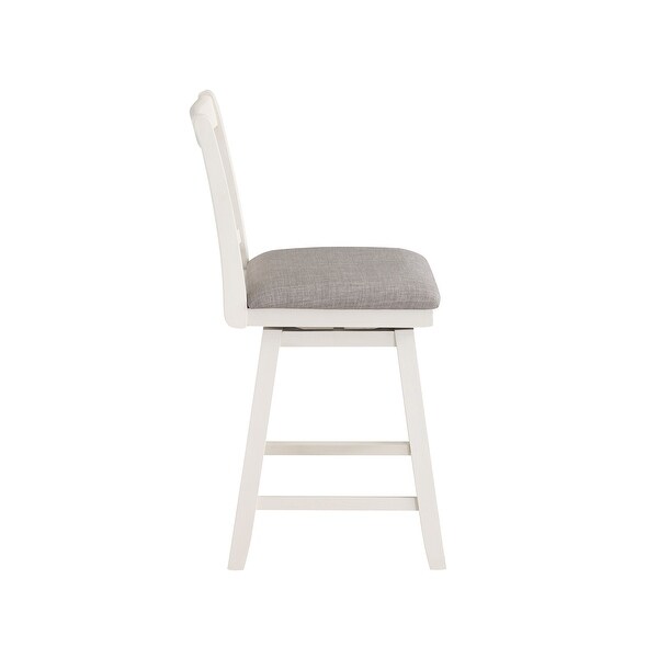 Wooden Linen Swivel Bar Counter Stool