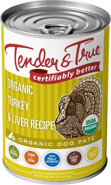 Tender and True Organic Turkey and Liver Recipe Grain-Free Canned Dog Food