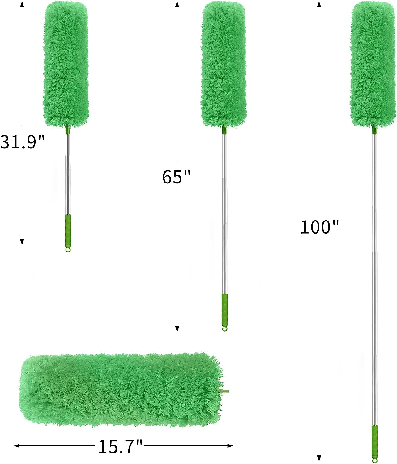 BOOMJOY Microfiber Feather Duster with Extendable Pole, 100