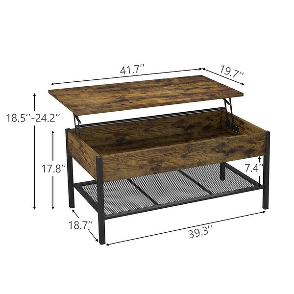 Adjustable Height Lift Top End Table with Sufficient Storage Space