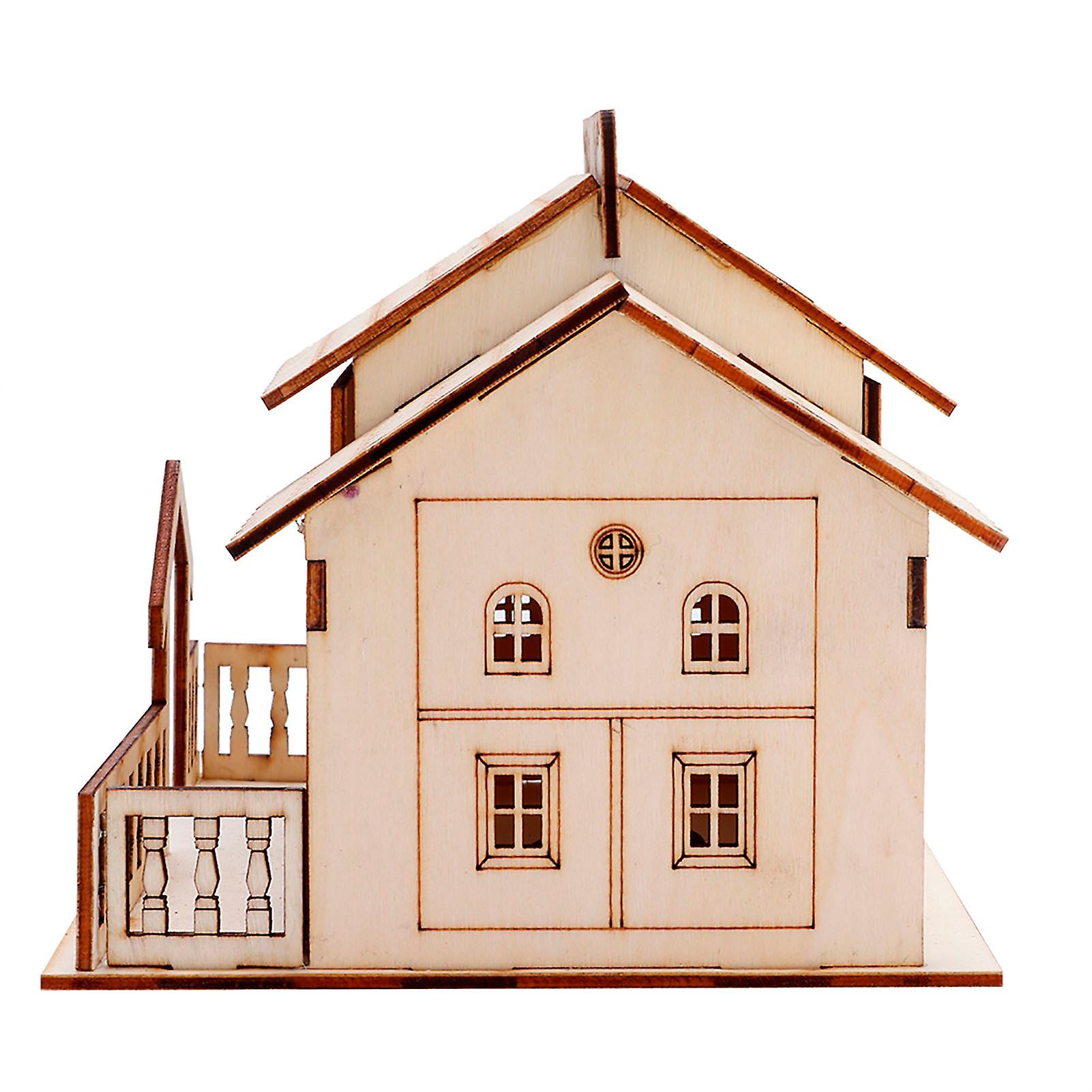 Miniature Villa Money Coin Storage Box Money Bank House Model Home Decor(triangular Gate)