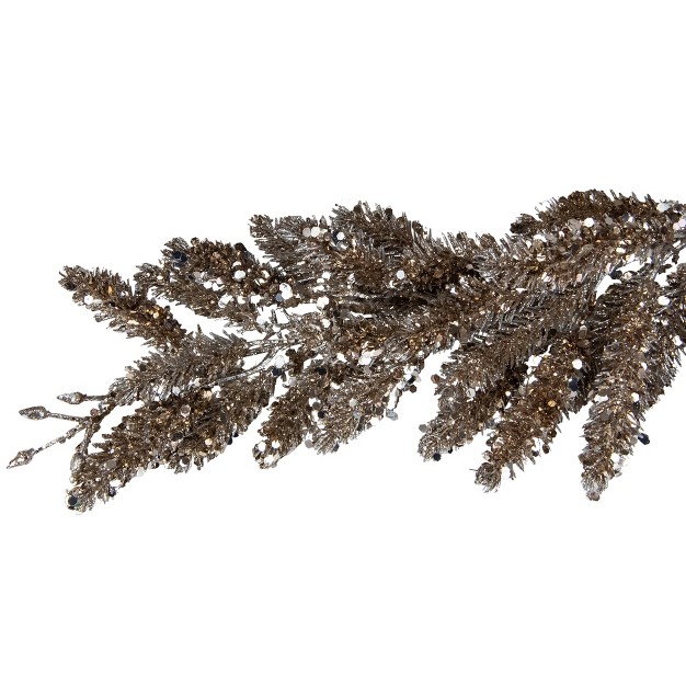 Champagne Glitter Hanging Pine Christmas Spray