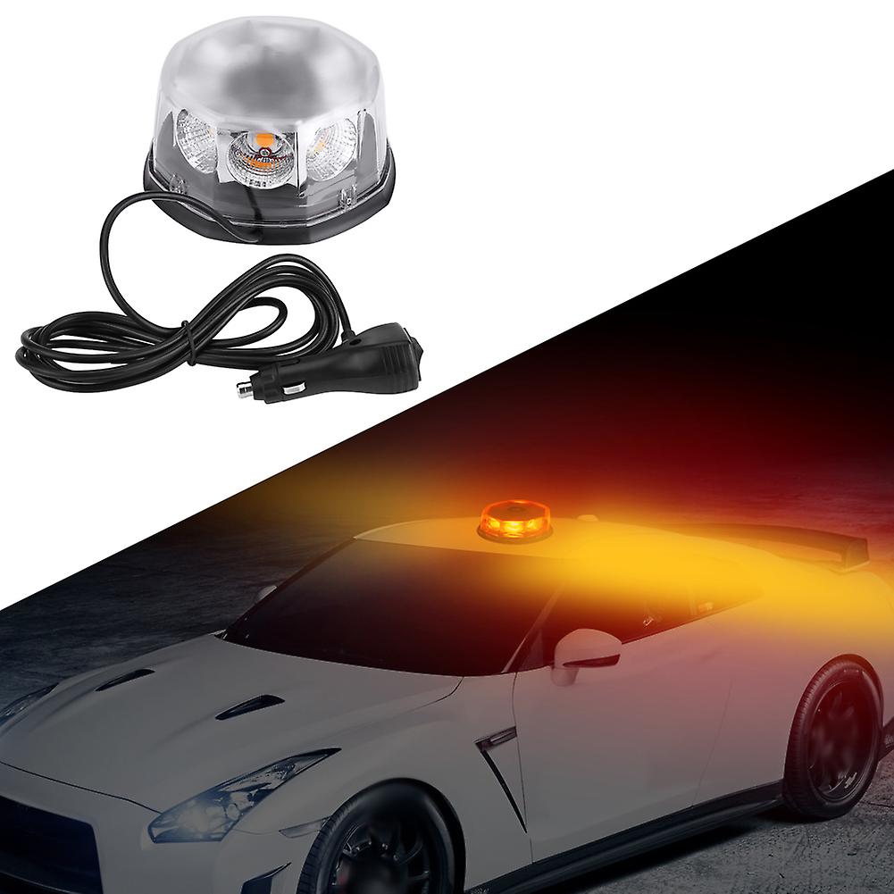 8 Led 40w 12-24v Magnetic Mounted Car Roof Strobe Emergency Warning Flashing Light Yellow