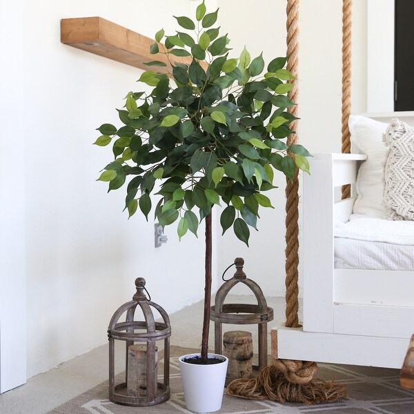 4' Artificial Ficus Tree with Decorative Planter