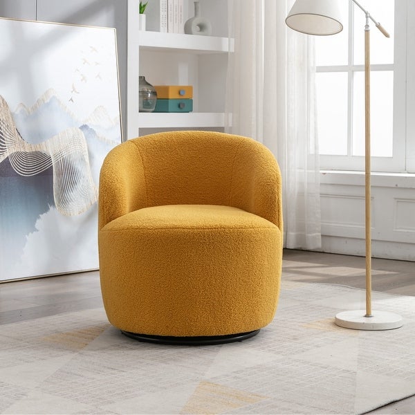 Teddy Fabric Swivel Accent Armchair Barrel Chair