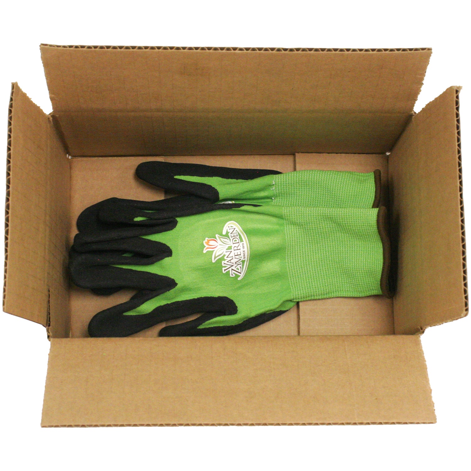 Van Zyverden Gardening Gloves VZ Logo Green and Orange 3 Pairs Multi-Color