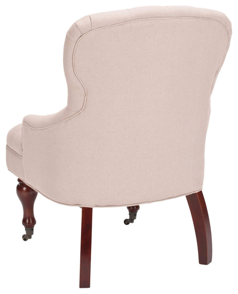 Lincoln Tufted Arm Chair Taupe   Traditional   Armchairs And Accent Chairs   by V.S.D Furniture  Houzz