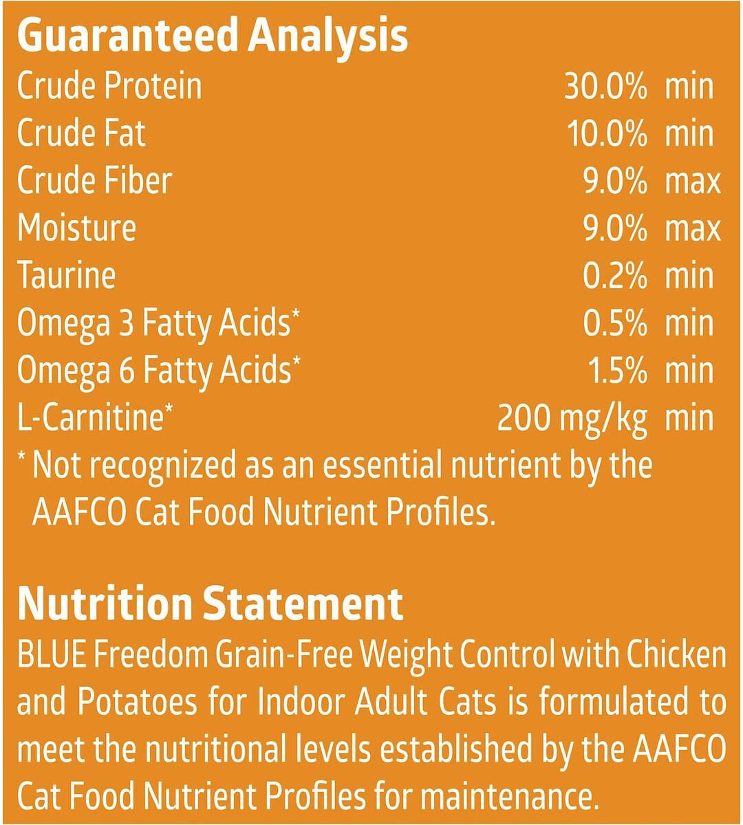 Blue Buffalo Freedom Indoor Weight Control Chicken Recipe Grain-Free Dry Cat Food