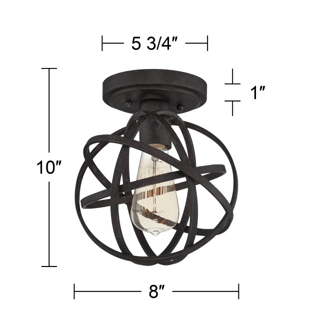 Wide Black Iron Led Dimmable Cage For Bedroom Kitchen