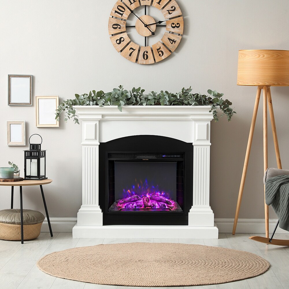 26 Inch Recessed Electric Fireplace with Adjustable Flame Brightness   26.77\