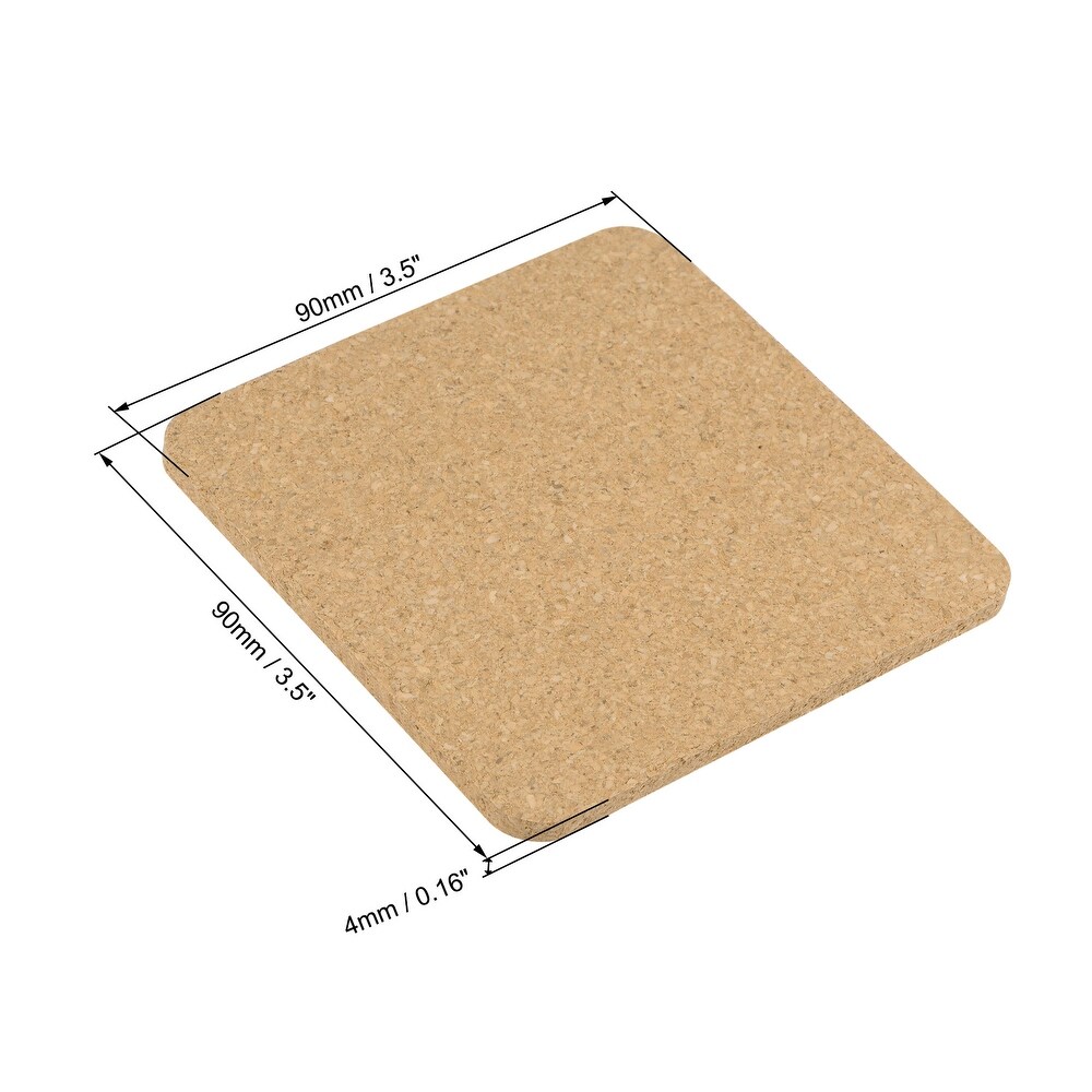 Cork Coasters Square Wooden Trivet Drinks Mats for Home Bar 12Pcs