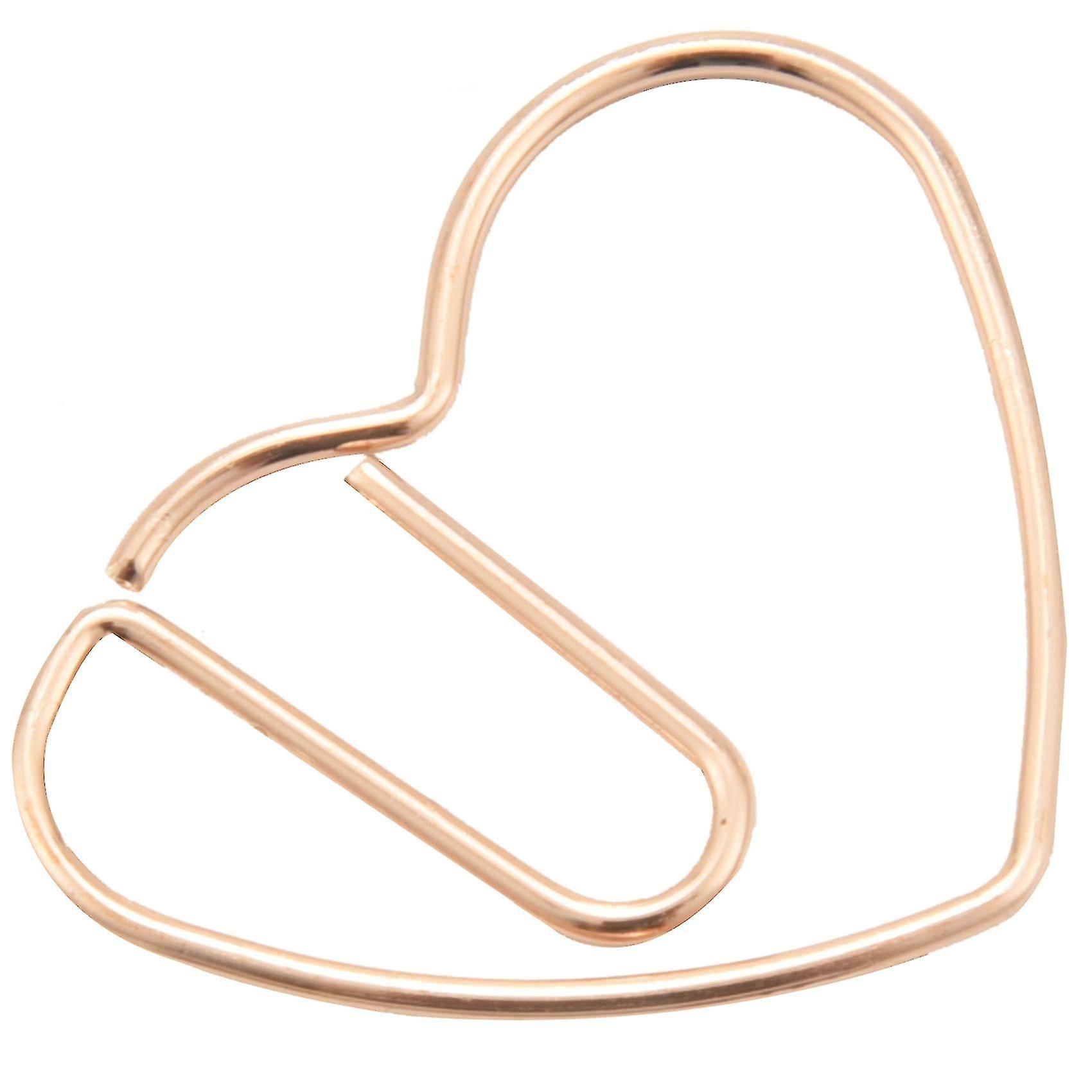 100 Pieces Love Heart Small Paper Clips Bookmark Clips For Office School Home Metal Paper Clips Gol