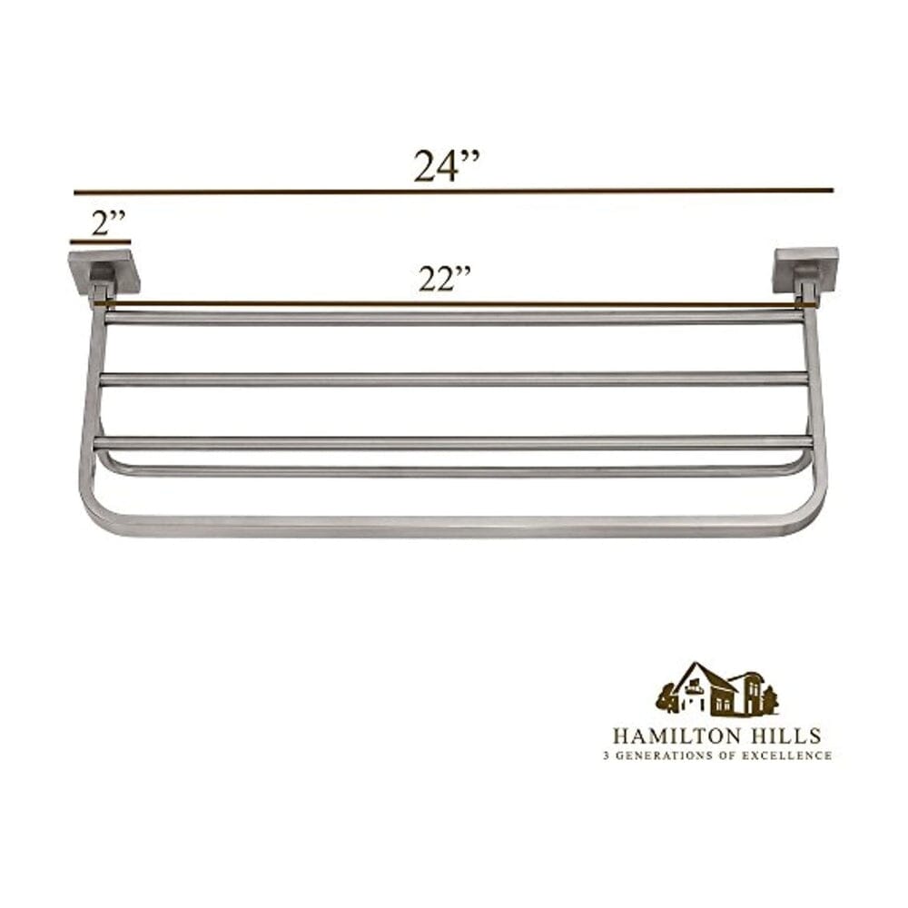 Modern Flat Brushed Nickel Towel Rack