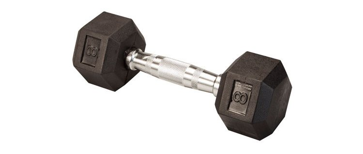 Body-Solid 8 lb Rubber Coated Single Hex Dumbbell