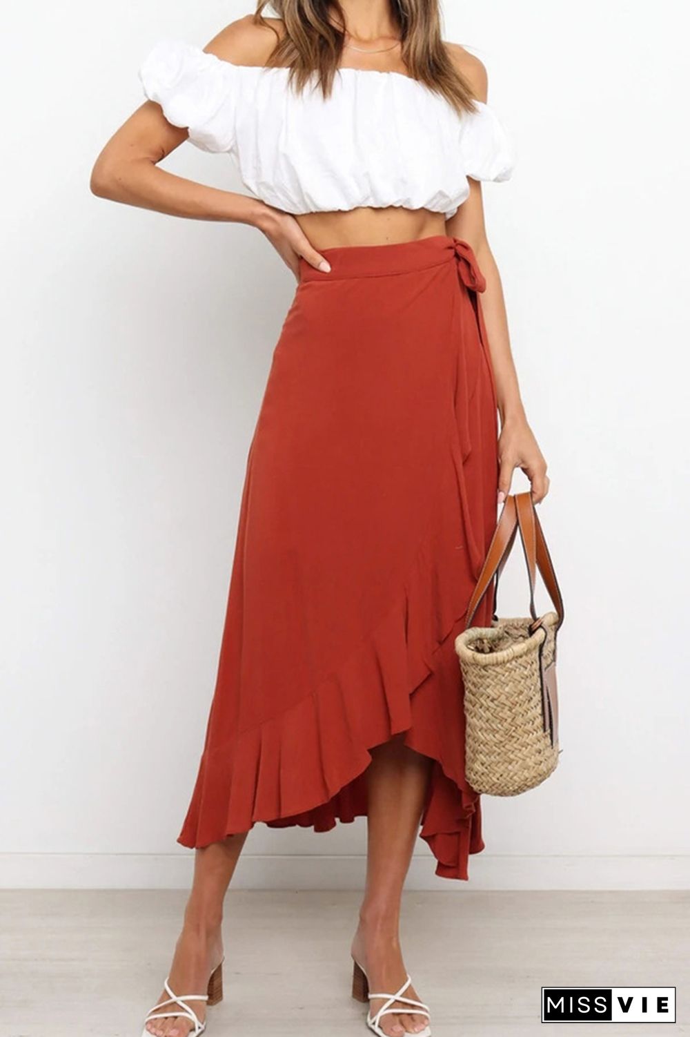 Solid Color Zip Skirt Wholesale