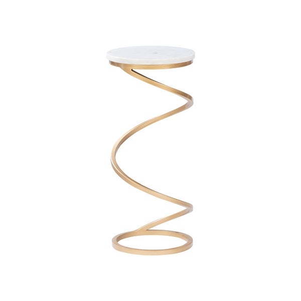 Glazebrooke Glam Sprial End Drink Table with Gold Base