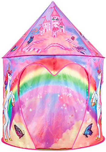 unicorn play tent playhouse | incredibly detailed magical unicorn design for indoor and outdoor fun, imaginative games & gift | foldable playhouse toy + carry bag for boys & girls | by imagenius toys