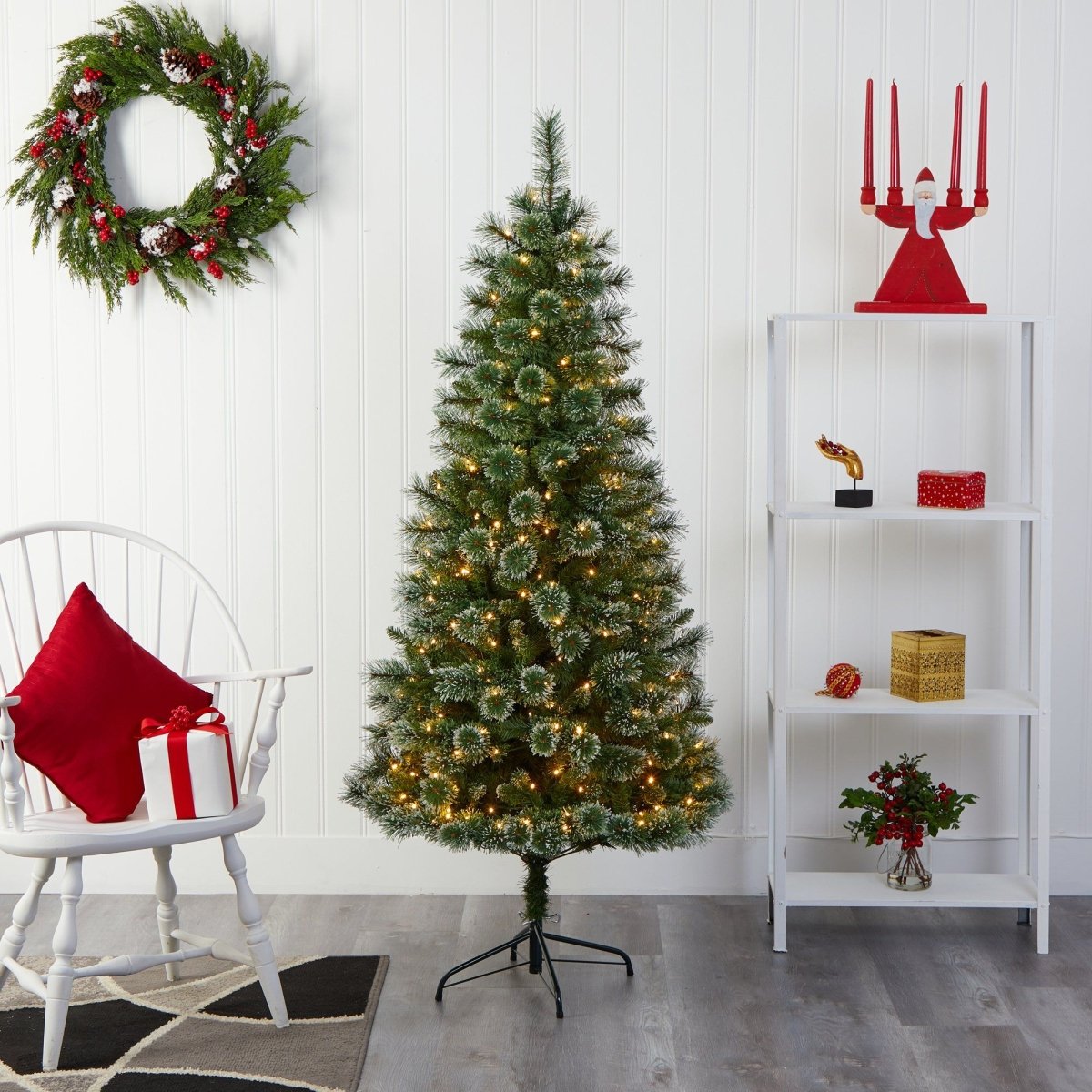 6’ Wisconsin Slim Snow Tip Pine Tree – Compact Elegance for Holiday Cheer