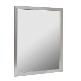 CRAFT + MAIN Reflections 24 in. W x 30 in. H Single Framed Wall Mirror in Brushed Nickel AM2430P-BN