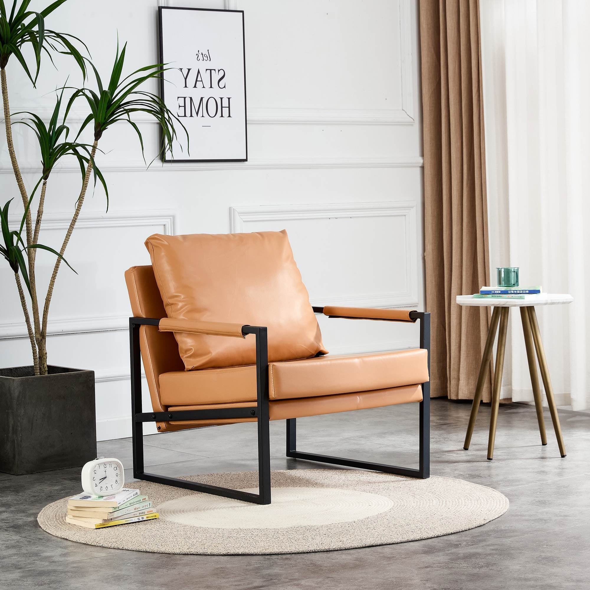 Accent Arm Chair with Metal Frame for Living Room