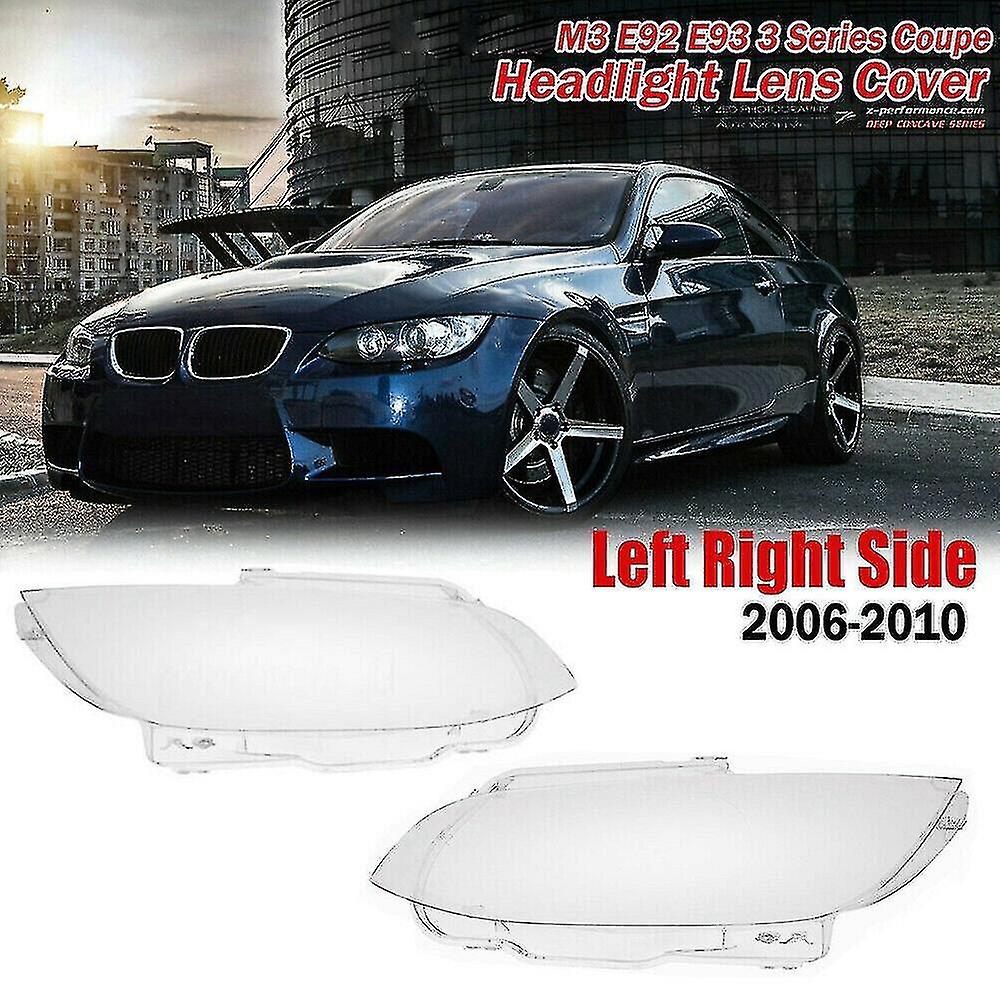 1pair Headlight Head Light Lamp Lens Cover For E92 E93 Coupe 328i 335i 2006-2010