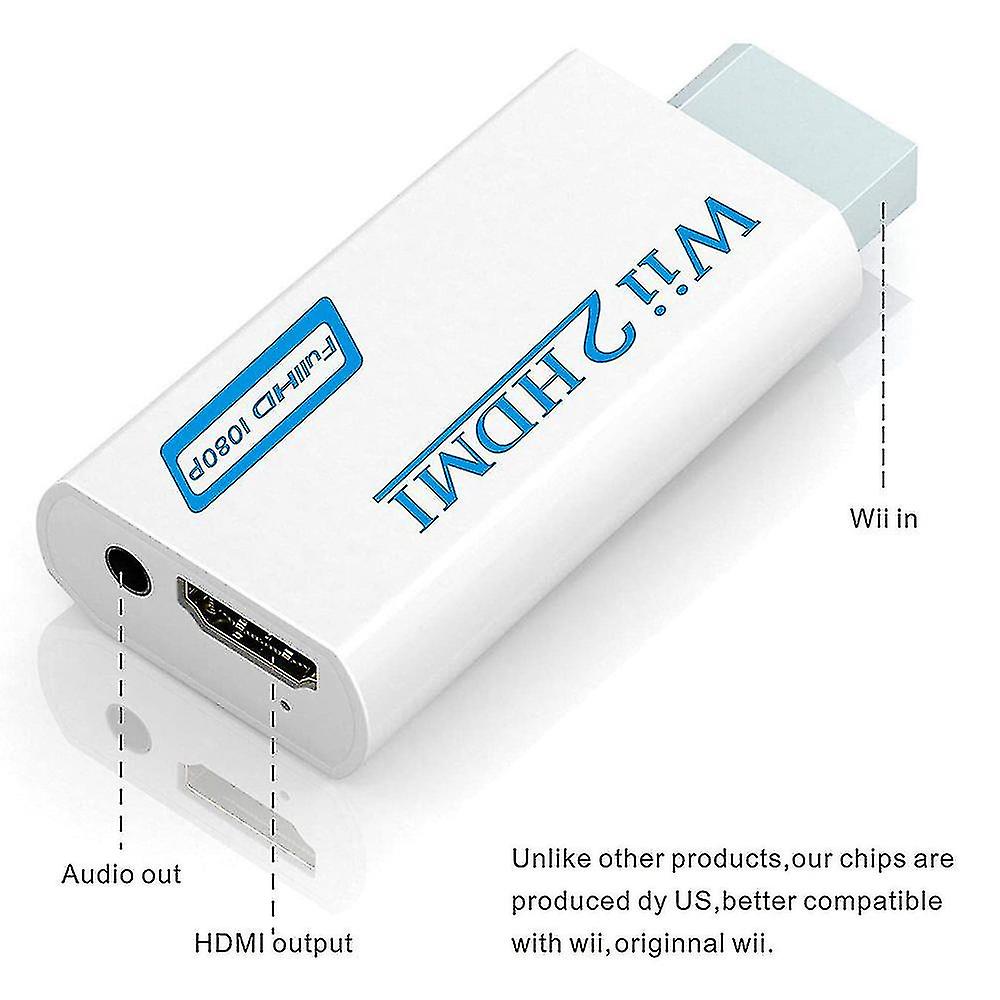 Wii Hdmi Converter Adapter， Wii To Hdmi Connector Output Video 3.5mm Audio - Supports All Wii Displa