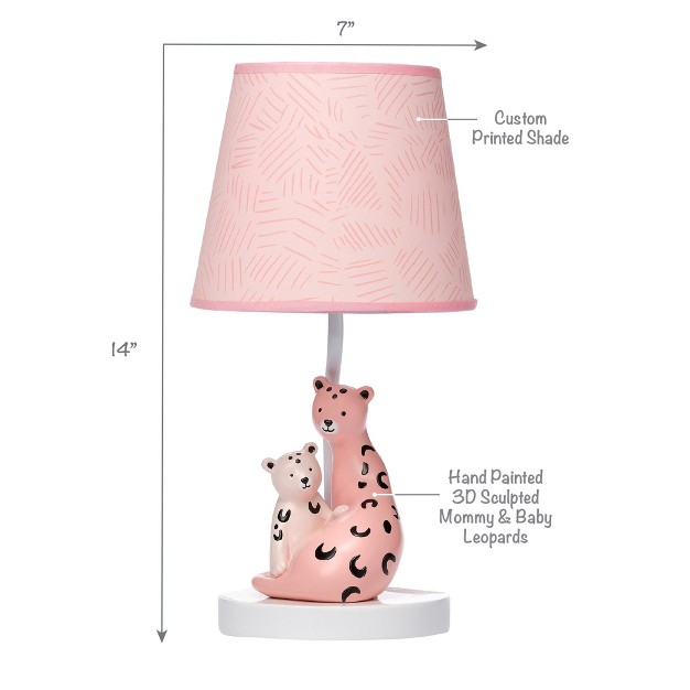 Lambs amp Ivy Enchanted Safari Pink Leopard Lamp With Shade amp Bulb