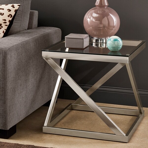 Brynn Brushed Nickel Coffee Table or Table Set by iNSPIRE Q Modern