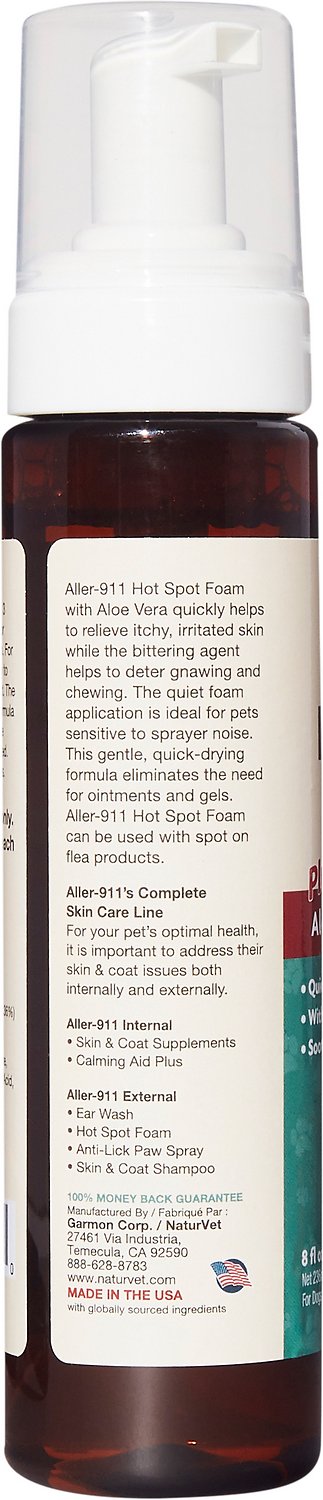 NaturVet Aller-911 Allergy Aid Hot Spot Plus Aloe Vera Dog and Cat Foam andndash; Pet Empire and Supplies