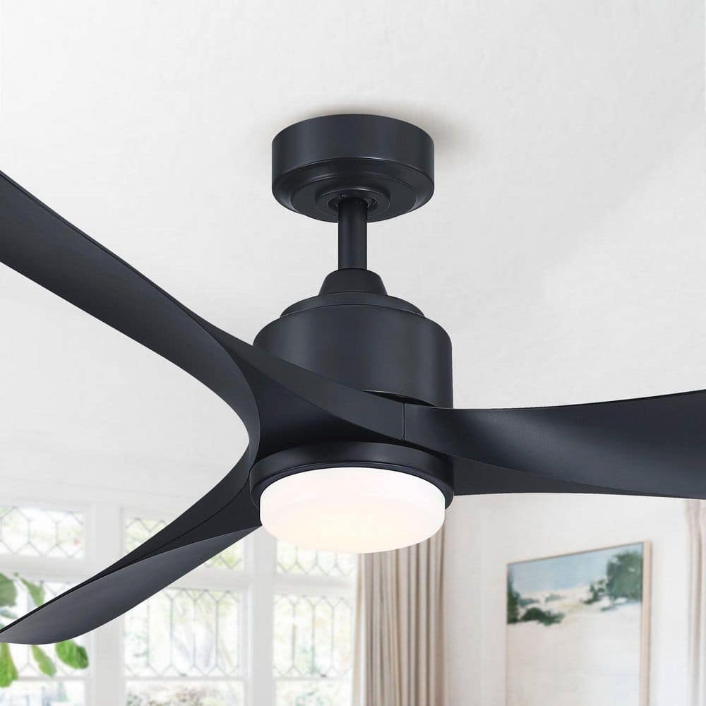 Parrot Uncle Misael 66 in Modern Integrated LED 3Blade Black Ceiling Fan with Light and Remote Control