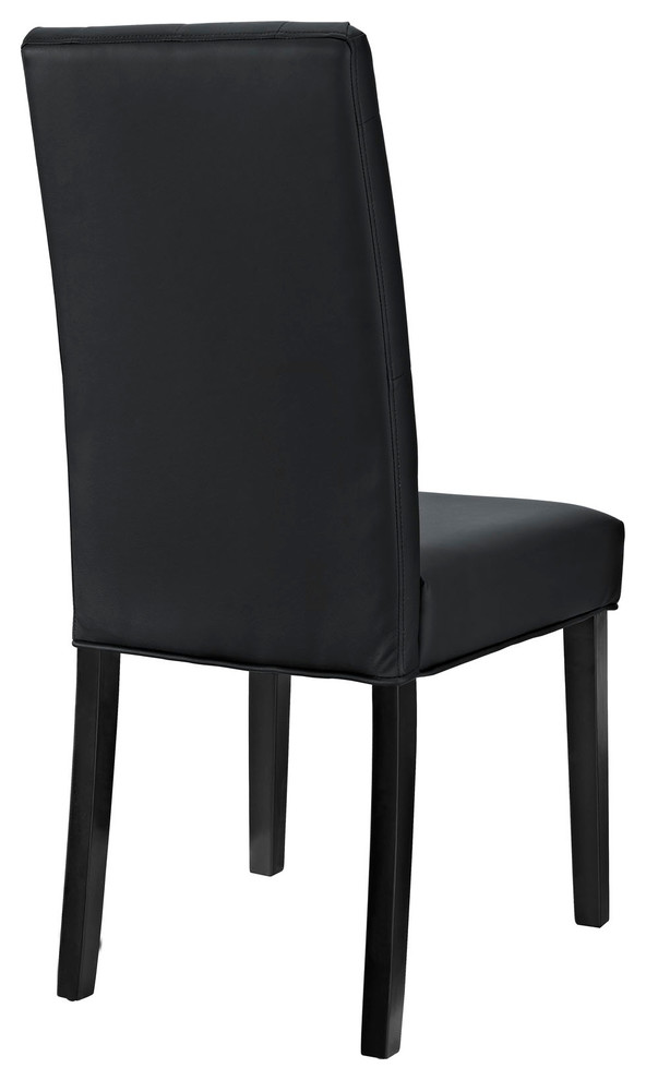 Confer Dining Vinyl Side Chair  Black   Transitional   Dining Chairs   by Simple Relax  Houzz