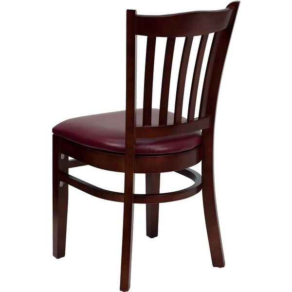 Mahogany Hardwood Slat Back Restaurant Chair - 17.5