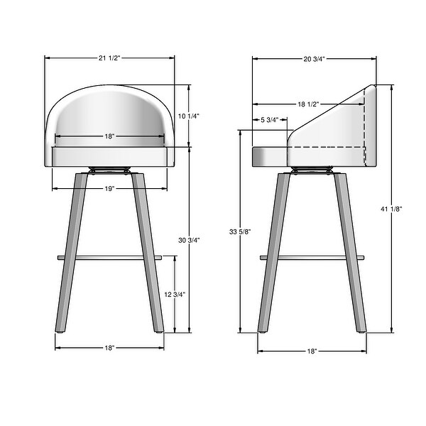 Amisco Foglia Swivel Counter and Bar Stool - Wooden Legs