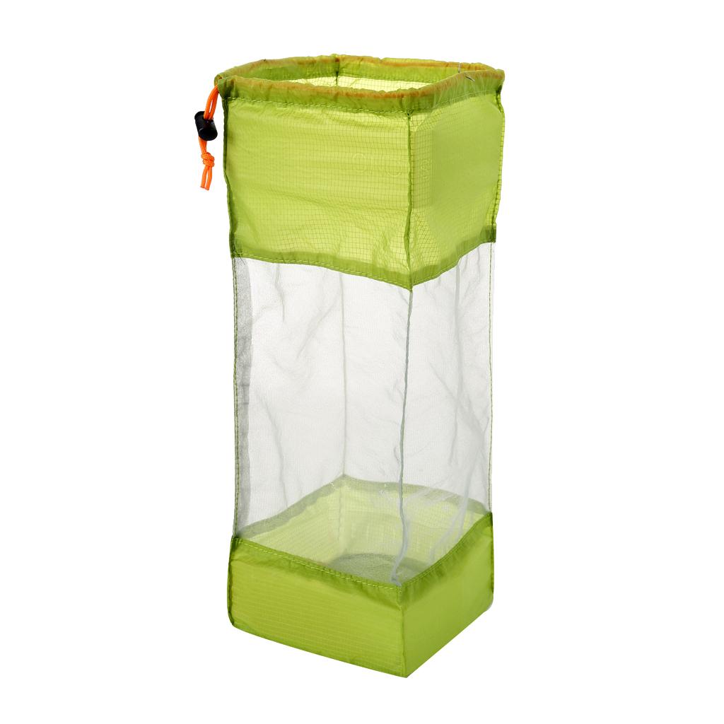 S-XXL Durable Drawstring Mesh Stuff Sack Storage Bag - Hiking Travel Camping L