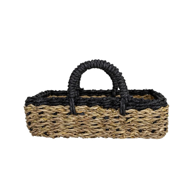 Black Trim Woven Seagrass amp Rope Tray By Foreside Home amp Garden