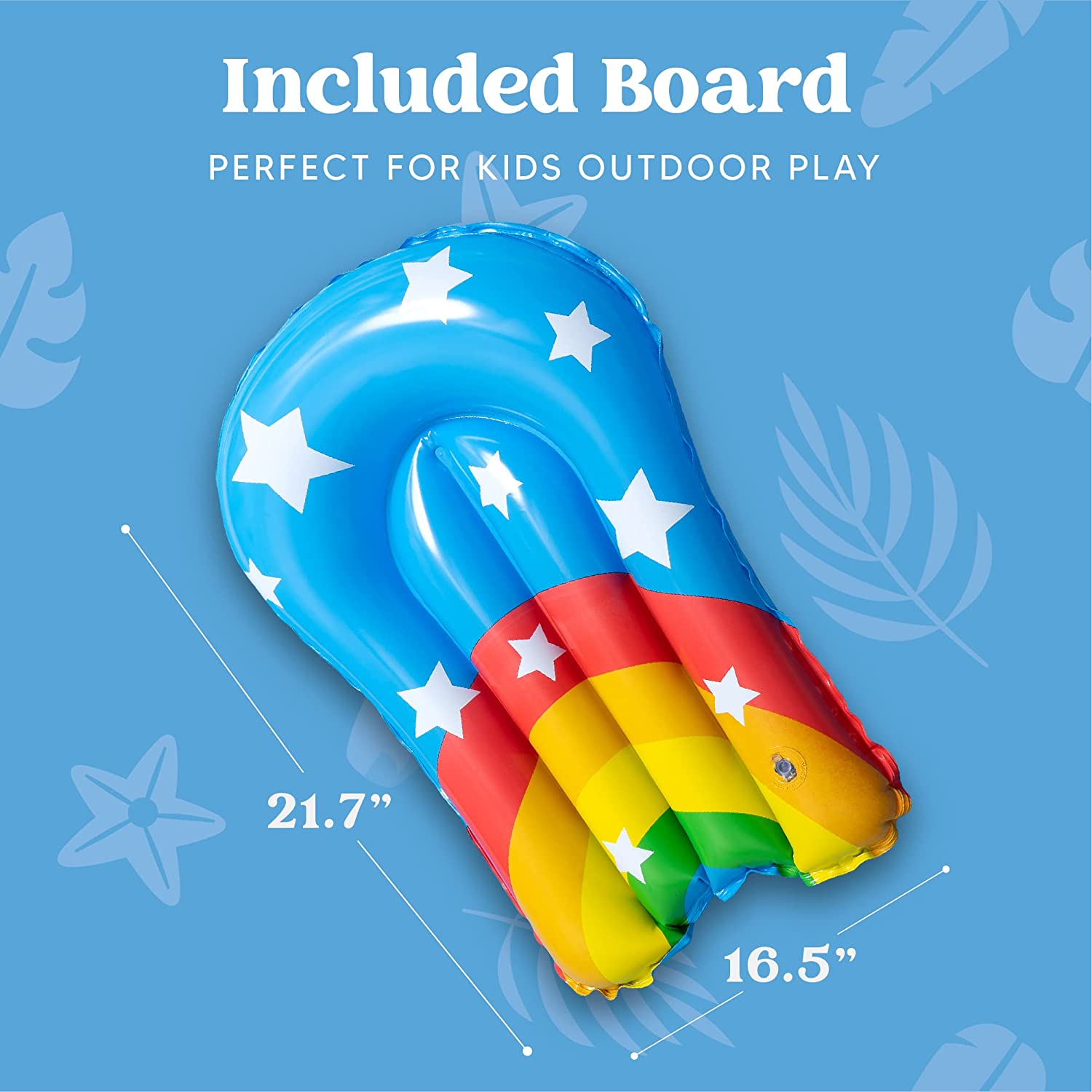 Lavinya Unique Design17ft Slip and Slide Water Slide with Body board, Summer Toy with Build in Sprinkler for Porch Water Toys Play 16.7ft x 35in