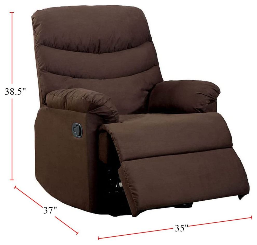 Contemporary Recliner  Padded Seat With Tufted Back  ampPillowed Arms   Transitional   Recliner Chairs   by Decor Love  Houzz