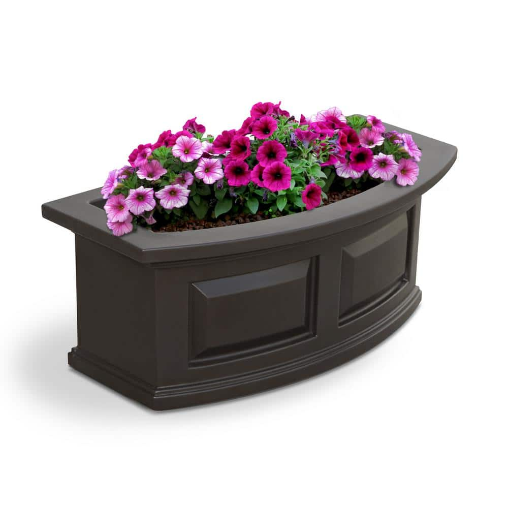 Mayne Nantucket 24 in. x 11.5 in. Self-Watering Espresso Polyethylene Window Box 4829-ES