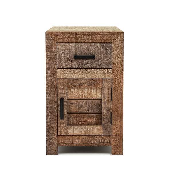 Furniture of America Anaisha Rustic Solid Wood Storage Side Table