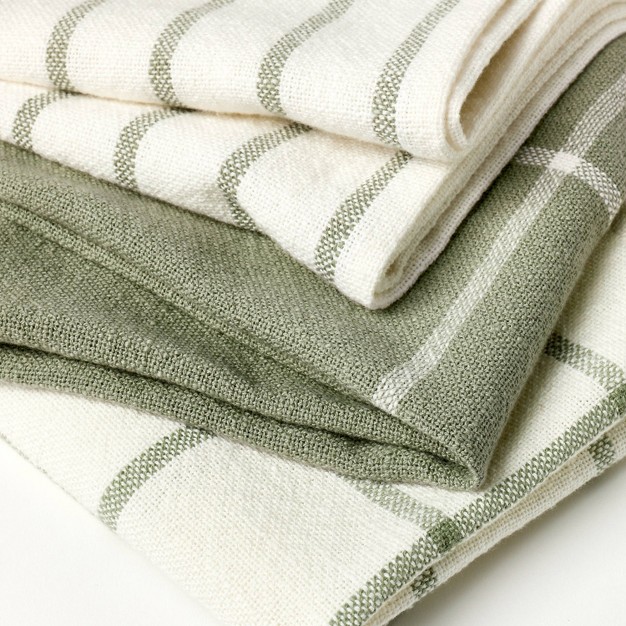 3pk Kitchen Towels Sage Green