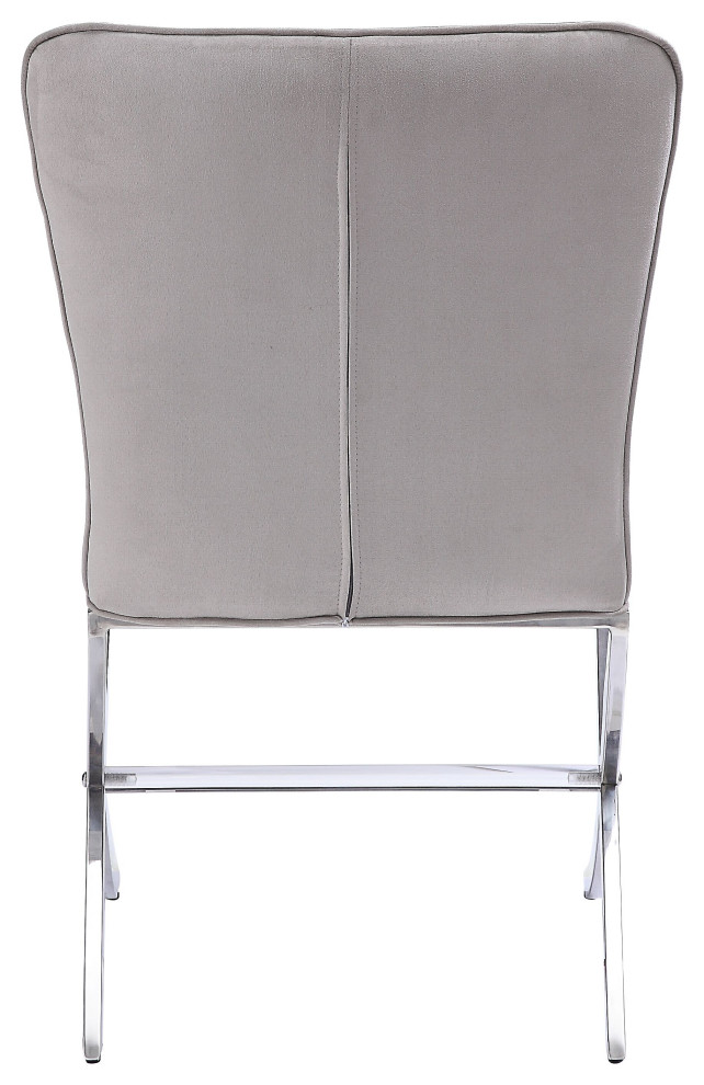 ACME Daire Side Chair  Set of 2  Velvet/Chrome   Contemporary   Dining Chairs   by HedgeApple  Houzz