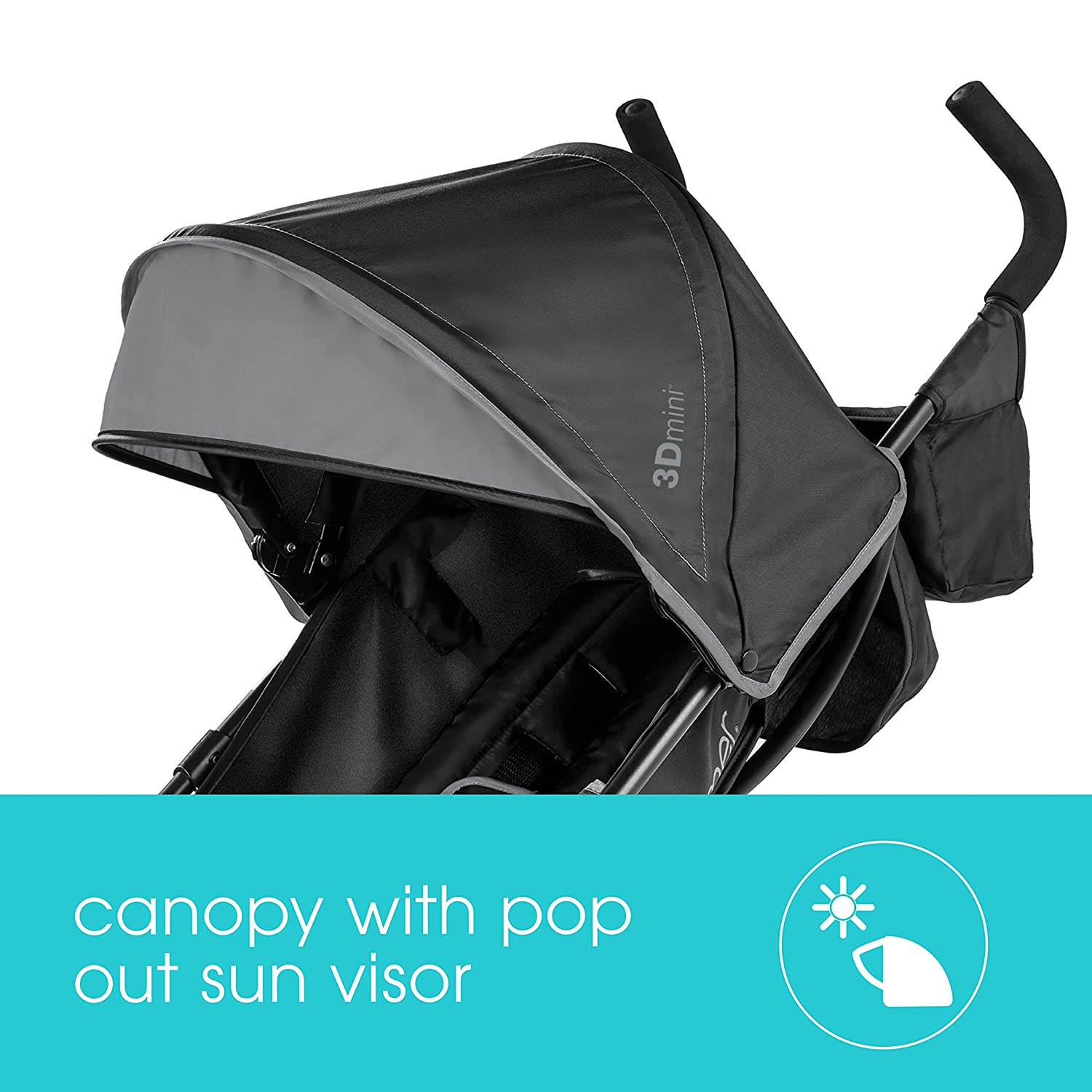 3Dmini Convenience  Stroller, Blue/Black – Lightweight Infant Stroller with Compact Fold