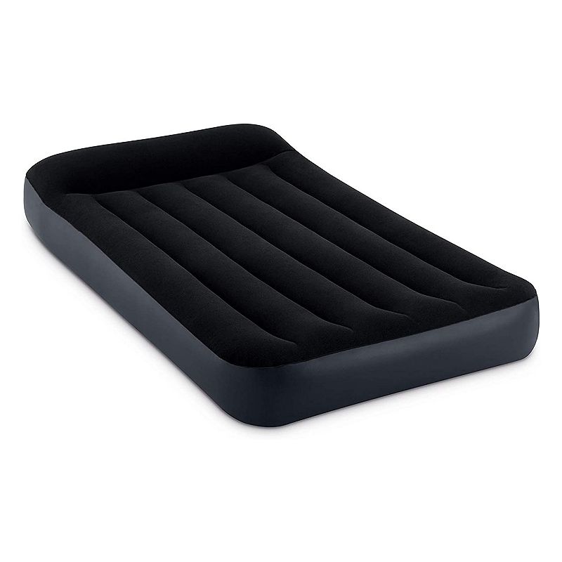 Intex Dura Pillow Rest Classic Blow Up Mattress Air Bed with Built In Pump， Twin