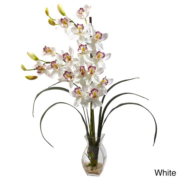 Cymbidium Orchid and Vase Floral Arrangement