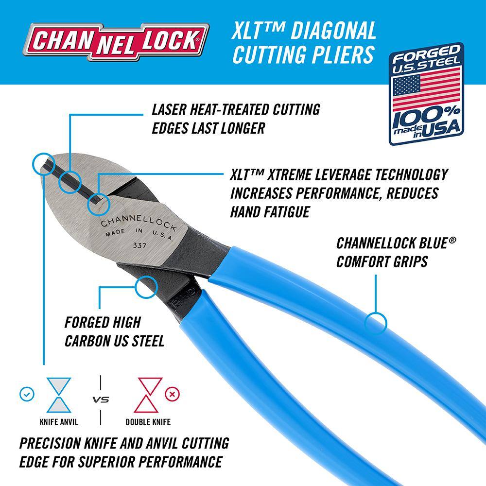 Channellock 7 in. Diagonal Cutting Pliers 337